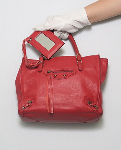 Mini Papier A4 Tote, £310, Handbags, Red, Leather, Front view